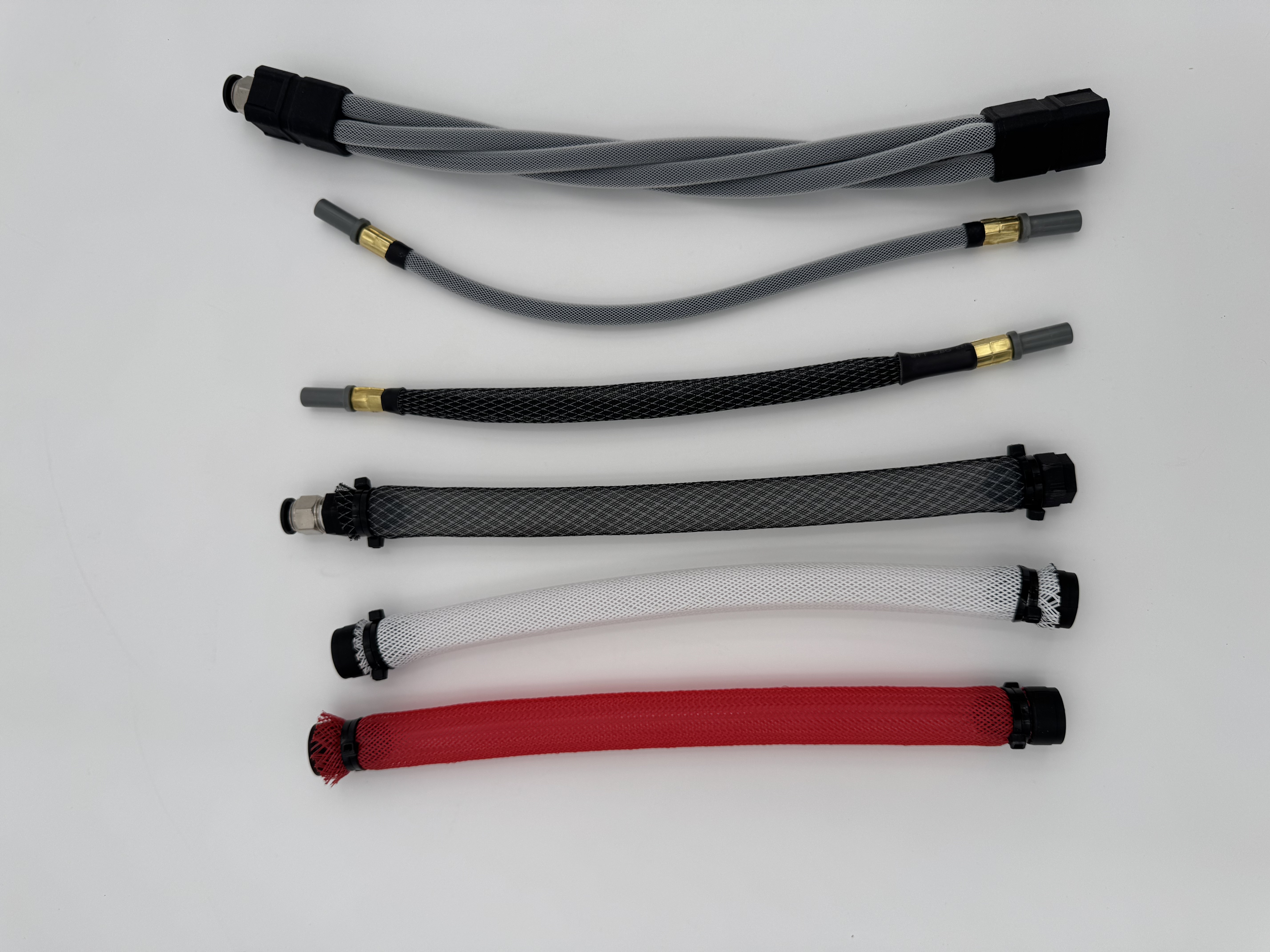 A set of early braided pneumatic muscle prototypes